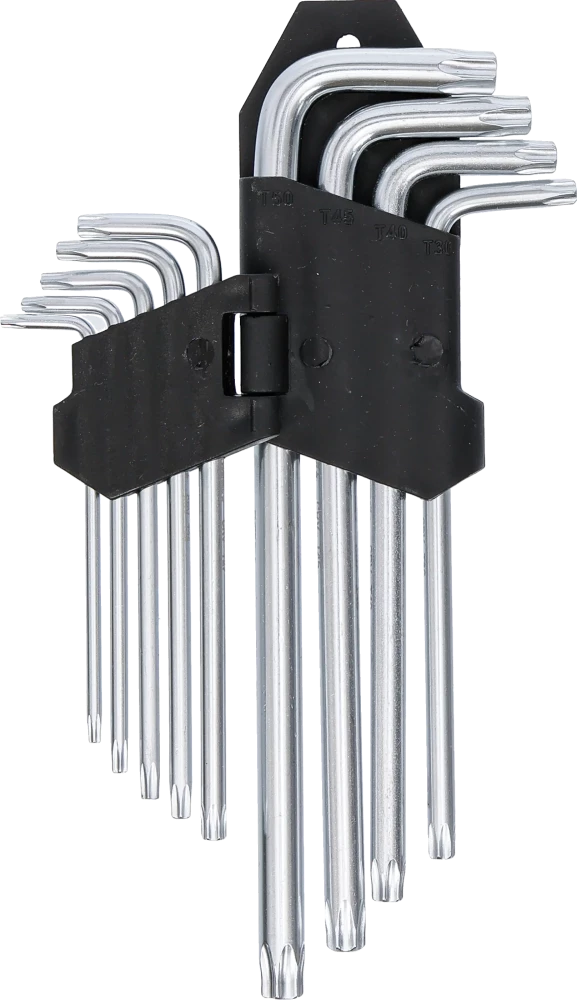 Derékszögű kulcs készlet | hosszú | T-profil (Torx) | T10 - T50 | 9 darabos