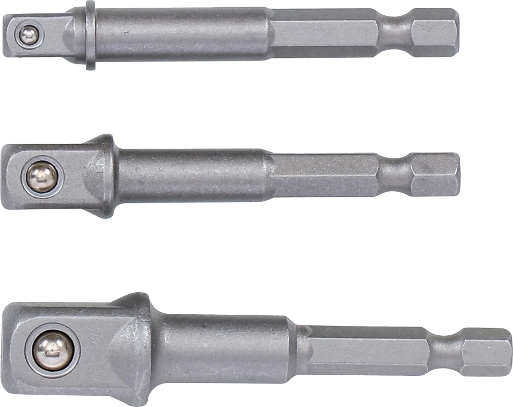 Adapterkészlet fúrógépekhez | 6,3 mm (1/4") | 6,3 mm (1/4") / 10 mm (3/8") / 12,5 mm (1/2") | 3 darabos