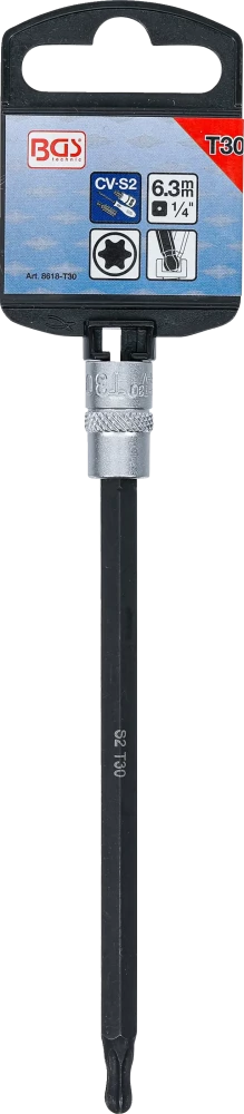 Behajtófej | 6,3 mm (1/4") | T-profil (Torx) gömbfejes T30
