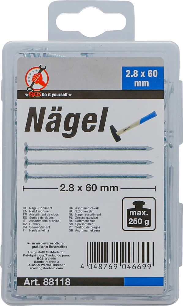 Szög-készlet | 250 g | 2,8 x 60 mm