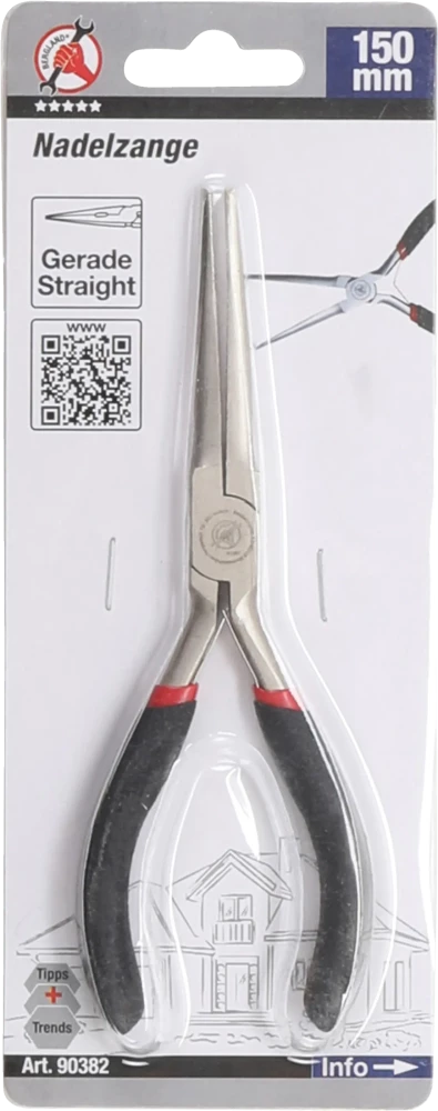 Hegyes fogó | egyenes | rugóval | 150 mm