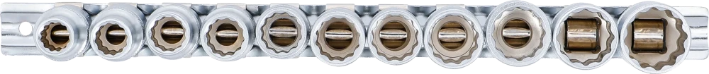 Dugókulcskészlet, tizenkétszögletű | 12,5 mm (1/2") | 10 - 21 mm | 11 darabos