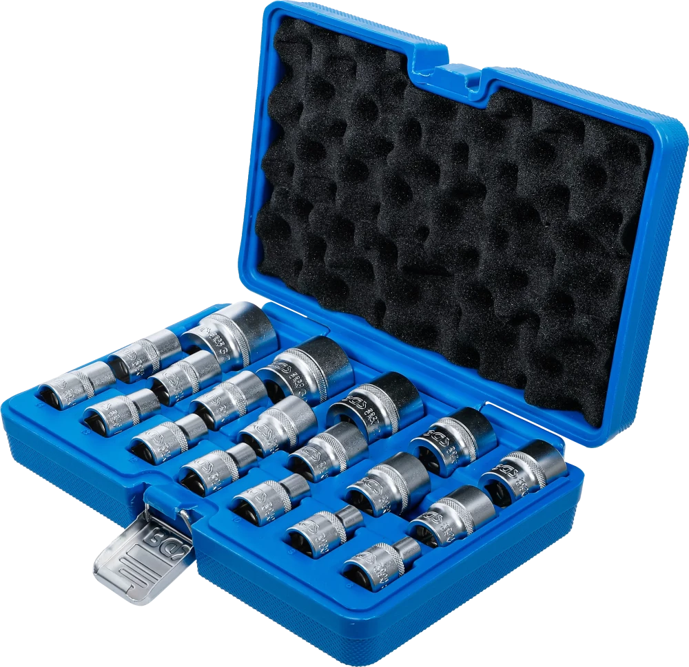Dugókulcskészlet, hatszögletű | 12,5 mm (1/2") | 8 - 32 mm | 19 darabos