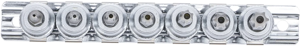 Behajtófej-készlet | 10 mm (3/8") | T-profil (Torx) T15 furattal - T50 | 7 darabos
