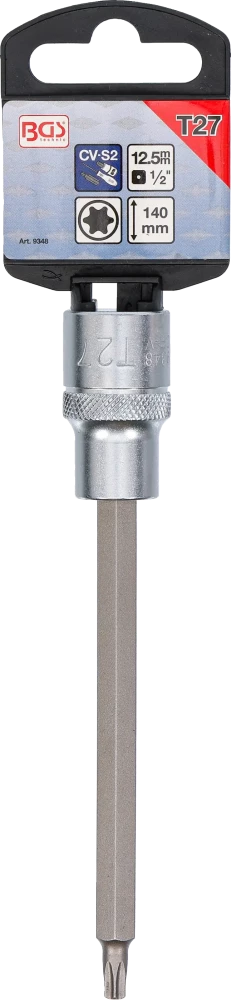 Behajtófej | Hossz 140 mm | 12,5 mm (1/2") | T-profil (Torx) T27