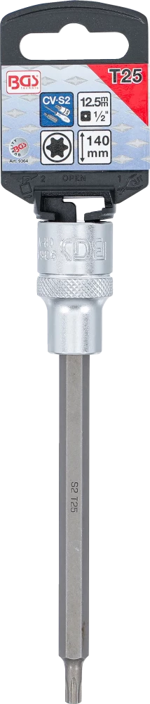 Behajtófej | Hossz 140 mm | 12,5 mm (1/2") | T-profil (Torx) T25