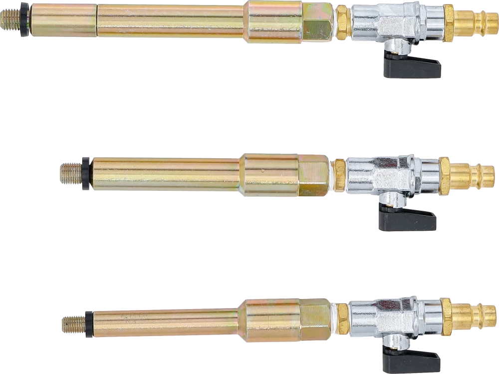 Sűrítettlevegő-adapter készlet izzógyertya-furatokhoz | M8 x 1,0, M10 x 1,0, M10 x 1,25 | 3 darabos