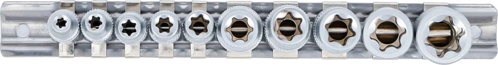 Dugókulcskészlet, E-profil | 6,3 mm (1/4") / 10 mm (3/8") | E4 - E16 | 10 darabos