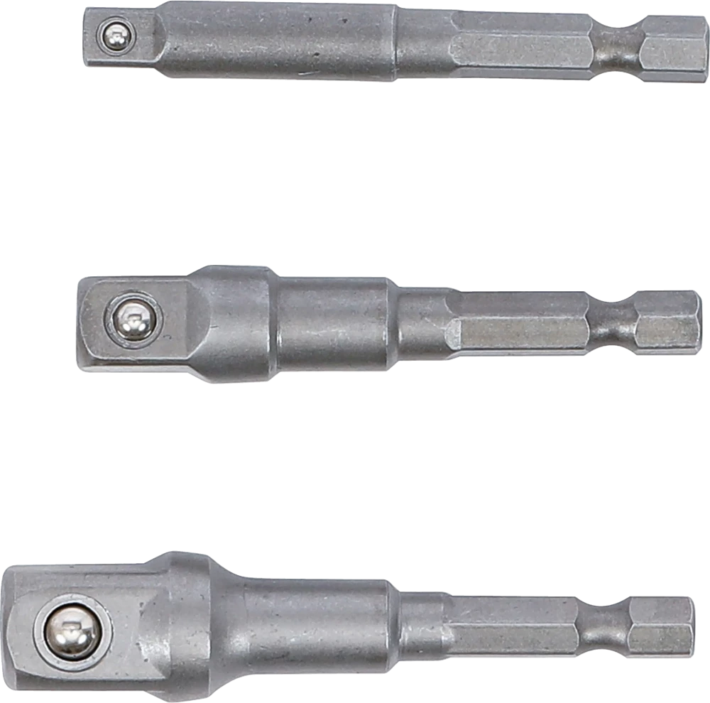 Adapterkészlet fúrógépekhez | Külső hatszögletű kulcsnyílású hajtás 6,3 mm (1/4") | Külső hatszögletű 6,3 mm (1/4"), 10 mm (3/8"), 12,5 mm (1/2"), 3 darabos