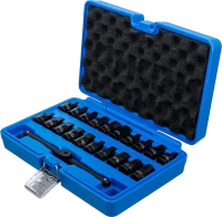 Speciális olajleeresztő-kulcs készlet | 10 mm (3/8") | 21 darabos