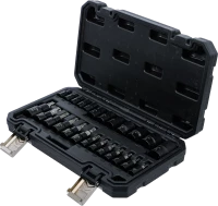 Behajtófej/dugókulcskészlet | 6,3 mm (1/4"), 10 mm (3/8"), 12,5 mm (1/2") | E-profil/T-profil (Torx) | 25 darabos