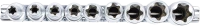 Dugókulcskészlet, E-profil, mély | 12,5 mm (1/2") | E10 - E24 | 9 darabos