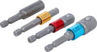 Adapterkészlet fúrógépekhez | színes | Külső hatszögletű kulcsnyílású hajtás 6,3 mm (1/4") | 6,3 mm (1/4"), 10 mm (3/8"), 12,5 mm (1/2"), Belső hatszögletű 6,3 mm (1/4") | 4 darabos