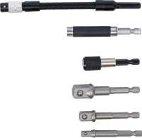 Adapter- és hosszabbító készlet | fúrógépekhez | 6 darabos