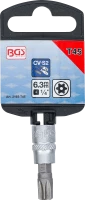 Behajtófej | 6,3 mm (1/4") | T-profil (Torx) T45 furattal