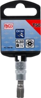 Behajtófej | 6,3 mm (1/4") | T-profil (Torx) T50 furattal
