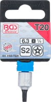 Behajtófej | 6,3 mm (1/4") | TS-profil (Torx Plus) TS20 furattal