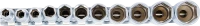 Dugókulcskészlet, hatszögletű, mély | 10 mm (3/8") | coll méretek | 11 darabos