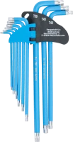 Derékszögű kulcs készlet | T-profil (Torx) / T-profil (Torx) T10 furattal - T50 | 9 darabos