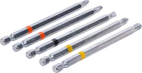 Behajtófej készlet | Külső hatszögletű behajtófej 6,3 mm (1/4") | Csillag PH, csillag PZ, lapos | 110 mm hosszú | 5 darabos