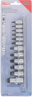 Behajtófej-készlet | extra rövid | T-profil (Torx) T8 - T60 | 12 darabos