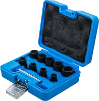 Spirálbites dugókulcskészlet / csavarkiszedő | 10 mm (3/8") | 10 - 19 mm | 10 darabos