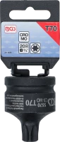 Levegős dugókulcs | Hossz 60 mm | 20 mm (3/4") | T-profil (Torx) T70