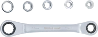 Racsnis csillagkulcs adapterkészlettel | 8 - 19 mm | 6 darabos