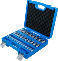 Behajtófej-készlet | 6,3 mm (1/4") / 10 mm (3/8") / 12,5 mm (1/2") | Belső hatszögletű 2 - 19 mm / 1/4 - 9/16" | Metrikus és coll méretek | 32 darabos