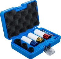 Légkulcsfej- és spirálbites dugókulcsbetét-készlet | 12,5 mm (1/2") | 17 - 21 mm | 7 darabos