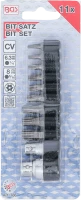 Behajtófej készlet | Külső hatszögletű 6,3 mm (1/4") / 10 mm (3/8") | T-profil (Torx) furattal | 11 darabos