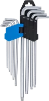 Derékszögű kulcs készlet | extra hosszú | T-profil (Torx) T10 - T50 | 9 darabos
