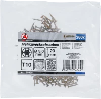 Univerzális csavarok | T-profil (Torx) T10 | 3,0 x 20 mm | 260 db