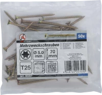Univerzális csavarok | T-profil (Torx) T25 | 5,0 x 70 mm | 50 db