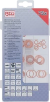 Tömítőgyűrű-készlet | Vörösréz | coll méretek | Olajleeresztő csavarok | 75 darabos