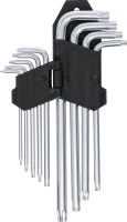 Derékszögű kulcs készlet | hosszú | T-profil (Torx) | T10 - T50 | 9 darabos