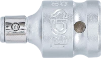 Golyós behajtófej-adapter | Belső négyszögletű kulcsnyílású elem 12,5 mm (1/2") | Belső hatszögletű 6,3 mm (1/4")