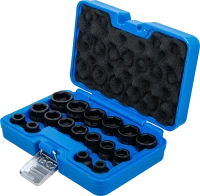 Levegős dugókulcskészlet hatszögletű, extra lapos | 12,5 mm (1/2") | 8 - 24 mm | 17 darabos