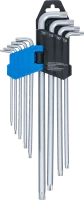 Derékszögű kulcs készlet | extra hosszú + extra rövid | T-profil (Torx) T10 - T50 | 9 darabos