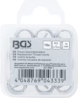 Tartalék menetes betétek | M12 x 1,5 mm | 10 darabos