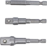Adapterkészlet fúrógépekhez | Külső hatszögletű kulcsnyílású hajtás 6,3 mm (1/4") | Külső hatszögletű 6,3 mm (1/4"), 10 mm (3/8"), 12,5 mm (1/2"), 3 darabos