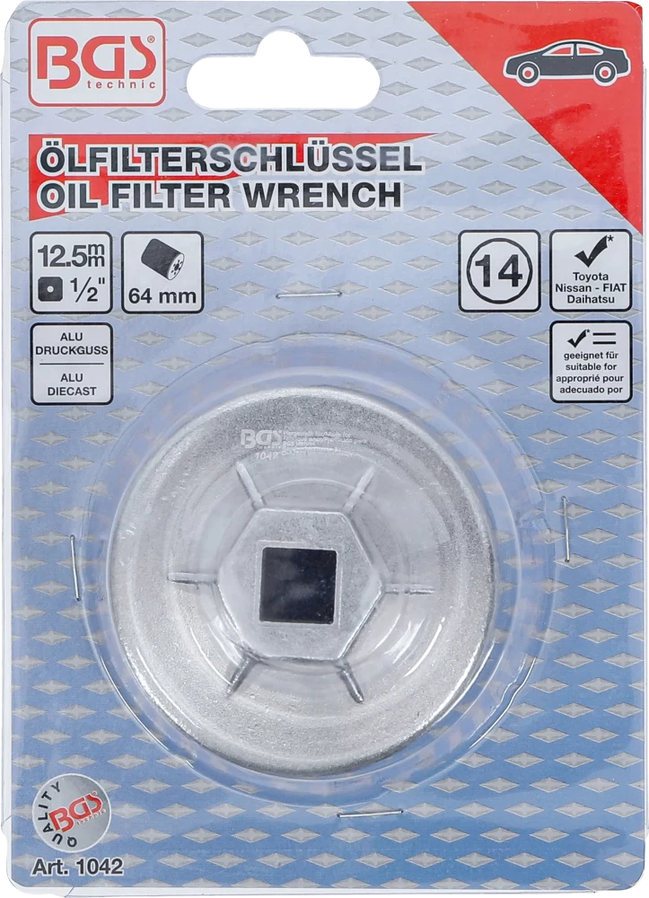 Olajszűrőkulcs | 14 élű | Ø 64 mm | Daihatsu, Fiat, Nissan, Toyota