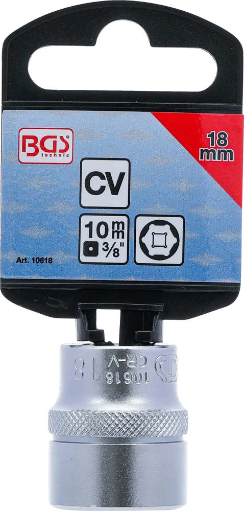 Dugókulcs, hatszögletű | 10 mm (3/8") | 18 mm