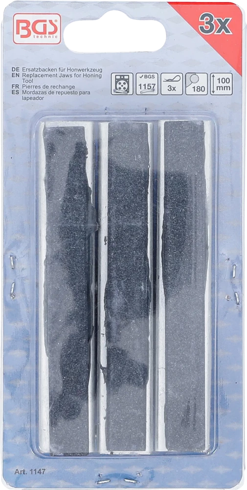 Tartalék szorítópofák honolószerszámhoz BGS 1157 | 100 mm-es pofák | K 180 | 3 darabos