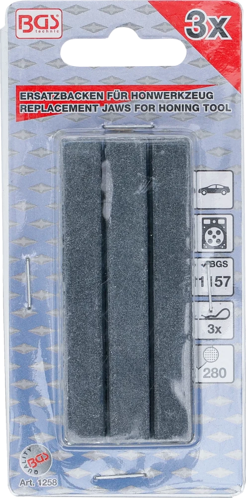Tartalék szorítópofák honolószerszámhoz BGS 74238 | 75 mm-es pofák | K 280 | 3 darabos