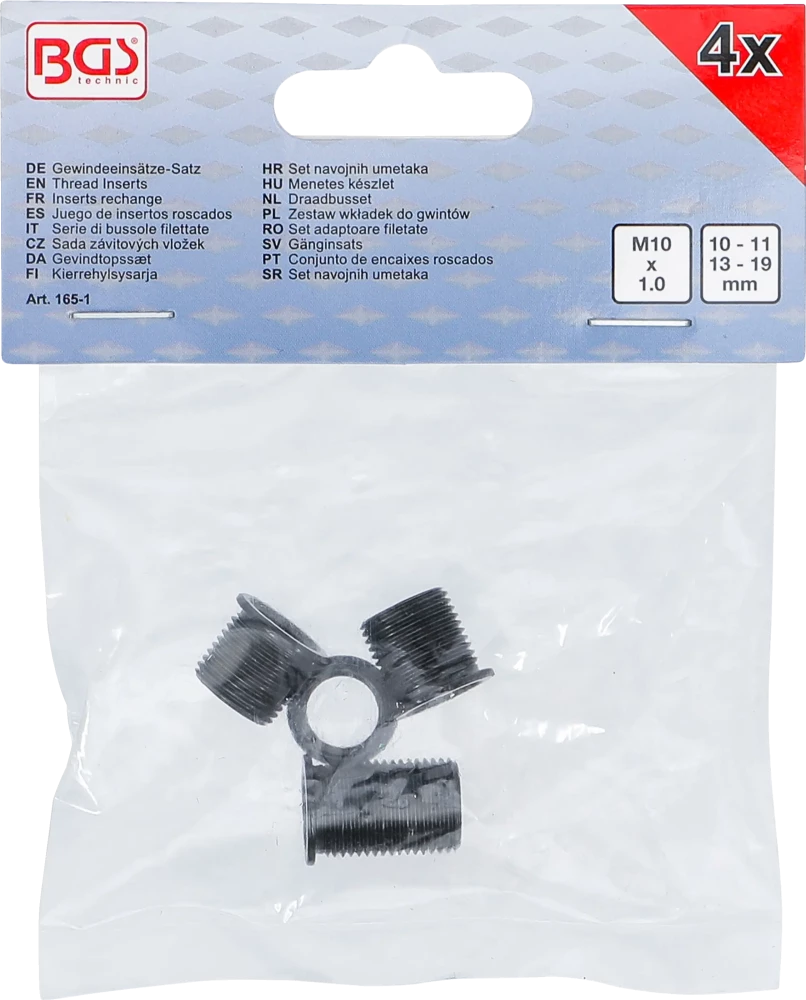 Menetes készlet | M10 x 1,0 mm | a BGS 165-hez | 4 darabos