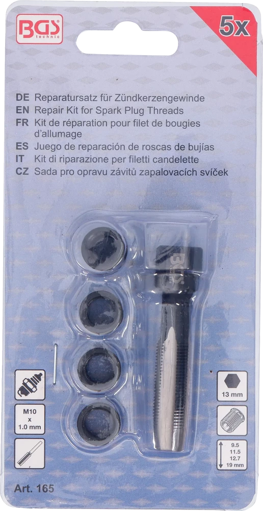 Javítókészlet izzítógyertya-csavarmenethez | M10 x 1,0 | 5 darabos