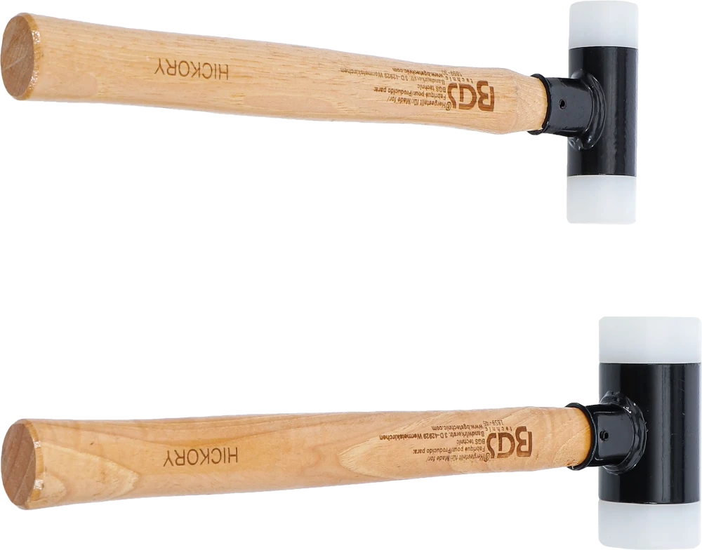 Műanyag kalapács készlet | Hickory nyéllel | visszaütésmentes | Ø 30 / 45 mm | 300 / 550 g | 2 darabos