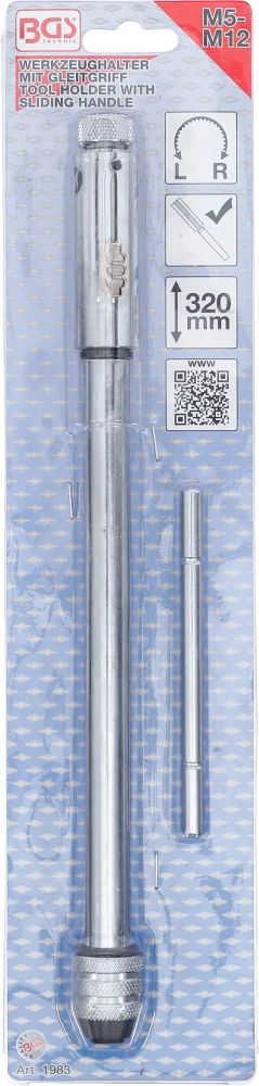 Szerszámtartó csúszó fogantyúval menetfúróhoz | M5 - M12 | 320 mm