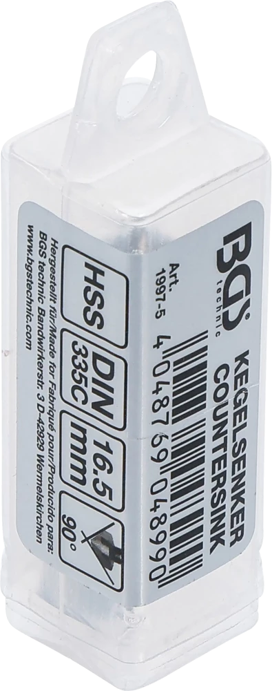 Kúpos süllyesztő | HSS | DIN 335 C forma | Ø 16,5 mm